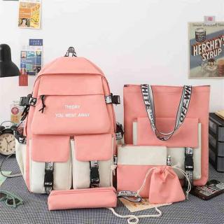 B36-1988 Casual Waterproof School Bag 5 in 1 Backpack