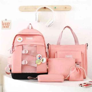 B60597 5 in 1 Set School Kids Bag Backpack Dayback